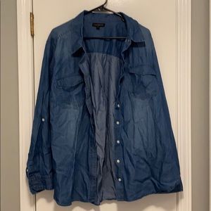 Lane Bryant Denim Colored Cotton But. Up  Sz 22/24